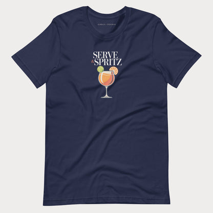 Serve & Spritz Tennis Tee — Dark
