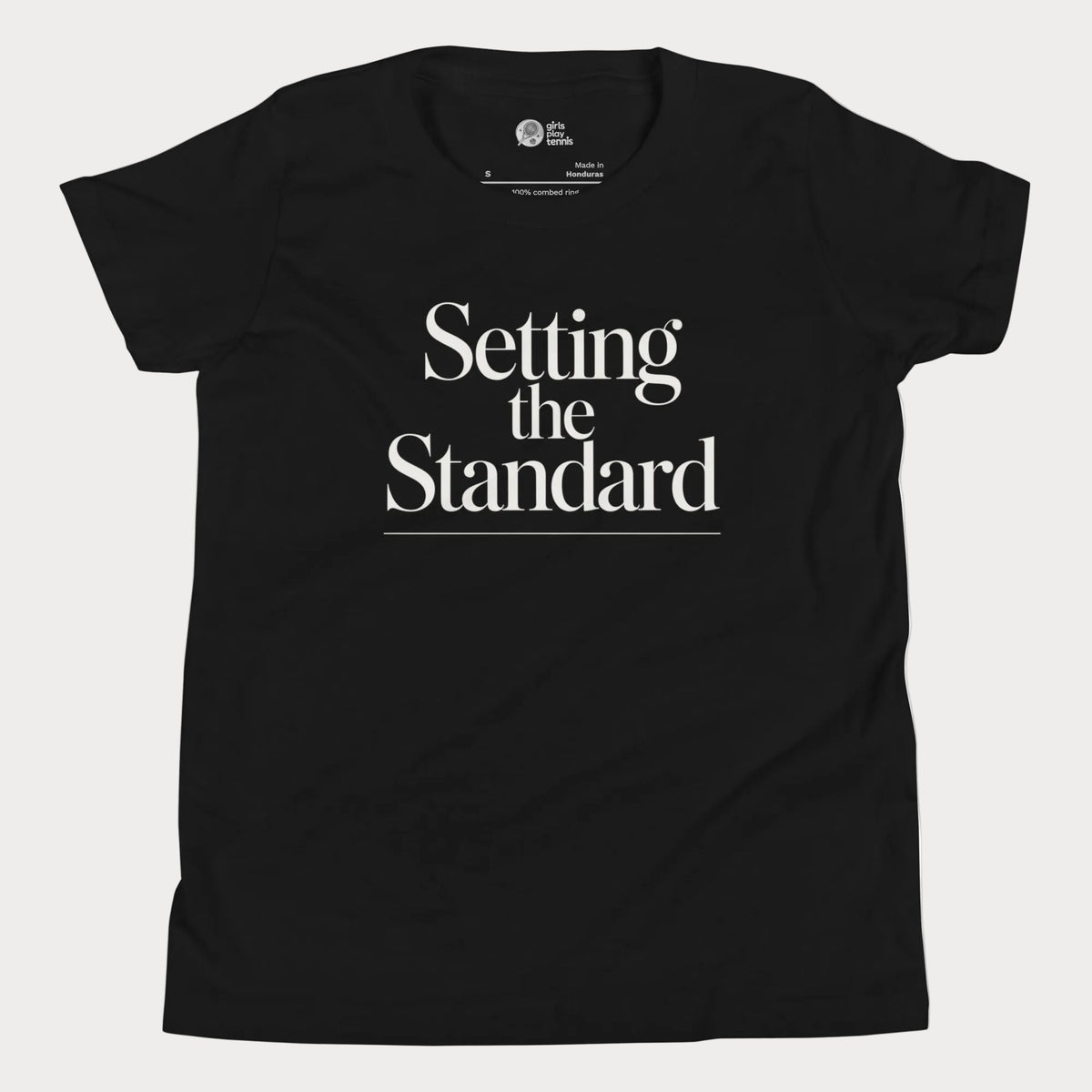 Setting the Standard Tennis Tee — Dark | Girls & Women’s Tennis Shirt ...