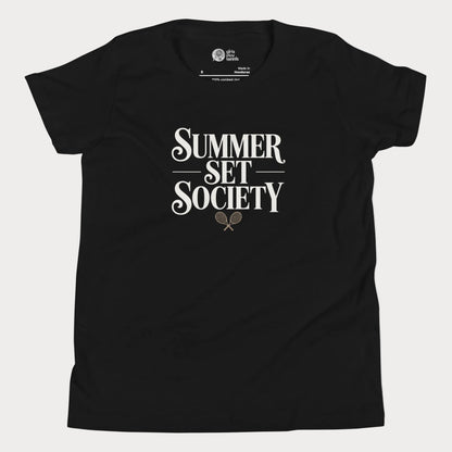 Summer Set Society girls and women’s tennis tee in black premium cotton shirt