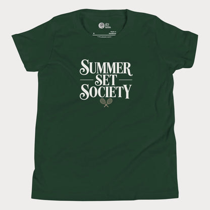 Summer Set Society girls and women’s tennis tee in forest green premium cotton shirt