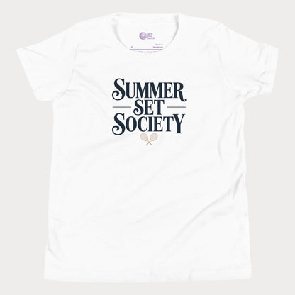 Summer Set Society girls and women’s tennis tee in white premium cotton shirt