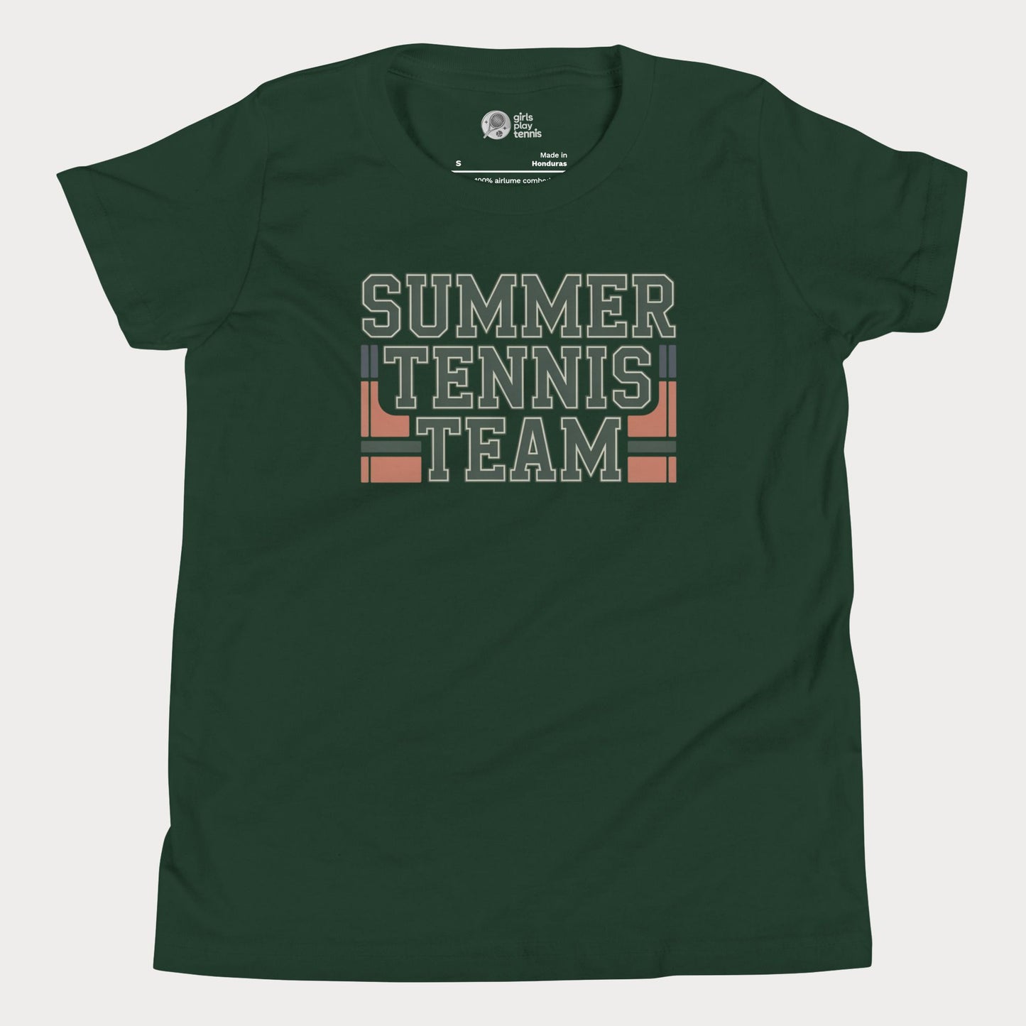 Forest Summer Tennis Team varsity-inspired tennis t-shirt for kids and teens