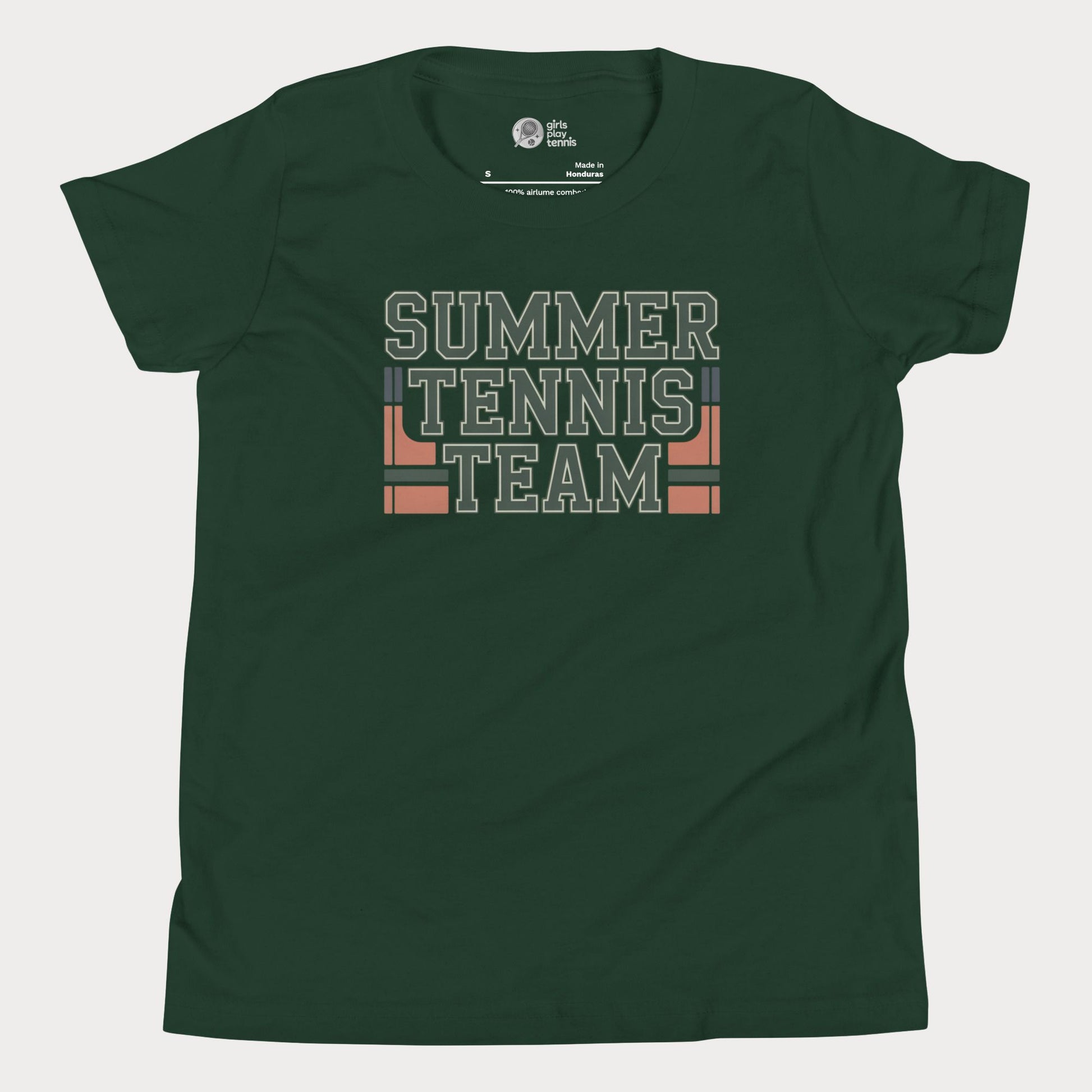 Forest Summer Tennis Team varsity-inspired tennis t-shirt for kids and teens