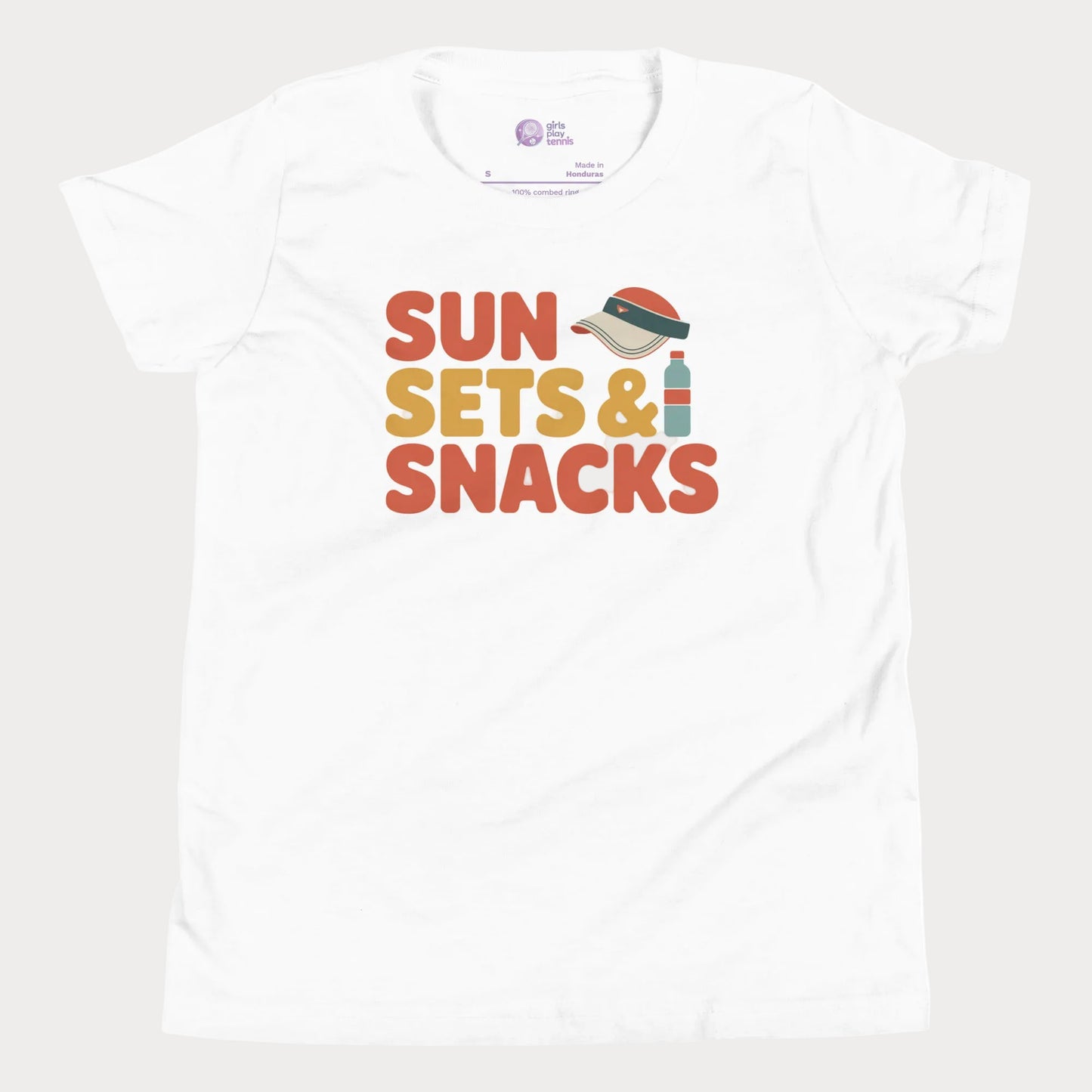 White Sun, Sets & Snacks retro-inspired tennis t-shirt for kids and teens