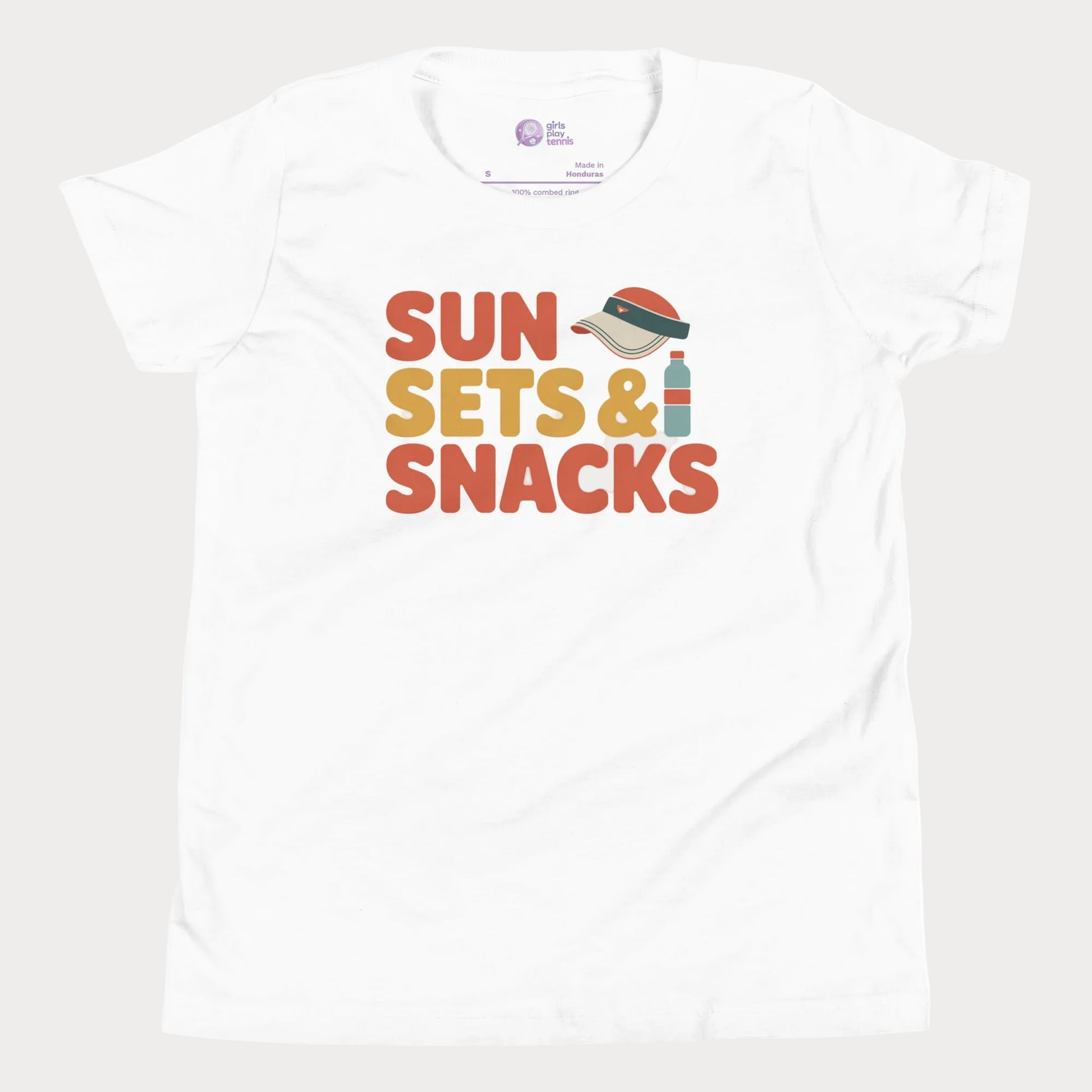 White Sun, Sets & Snacks retro-inspired tennis t-shirt for kids and teens