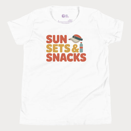 White Sun, Sets & Snacks retro-inspired tennis t-shirt for kids and teens