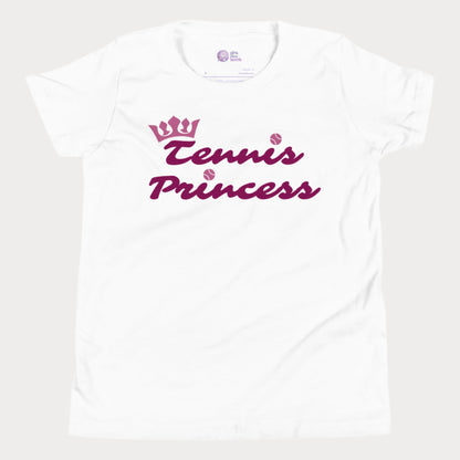 Adorable "Tennis Princess" girls' t-shirt that blends sporty confidence with a touch of royalty.