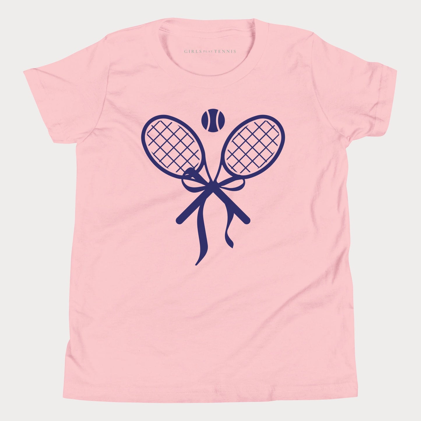Tennis Racket Bow Youth Tennis Tee