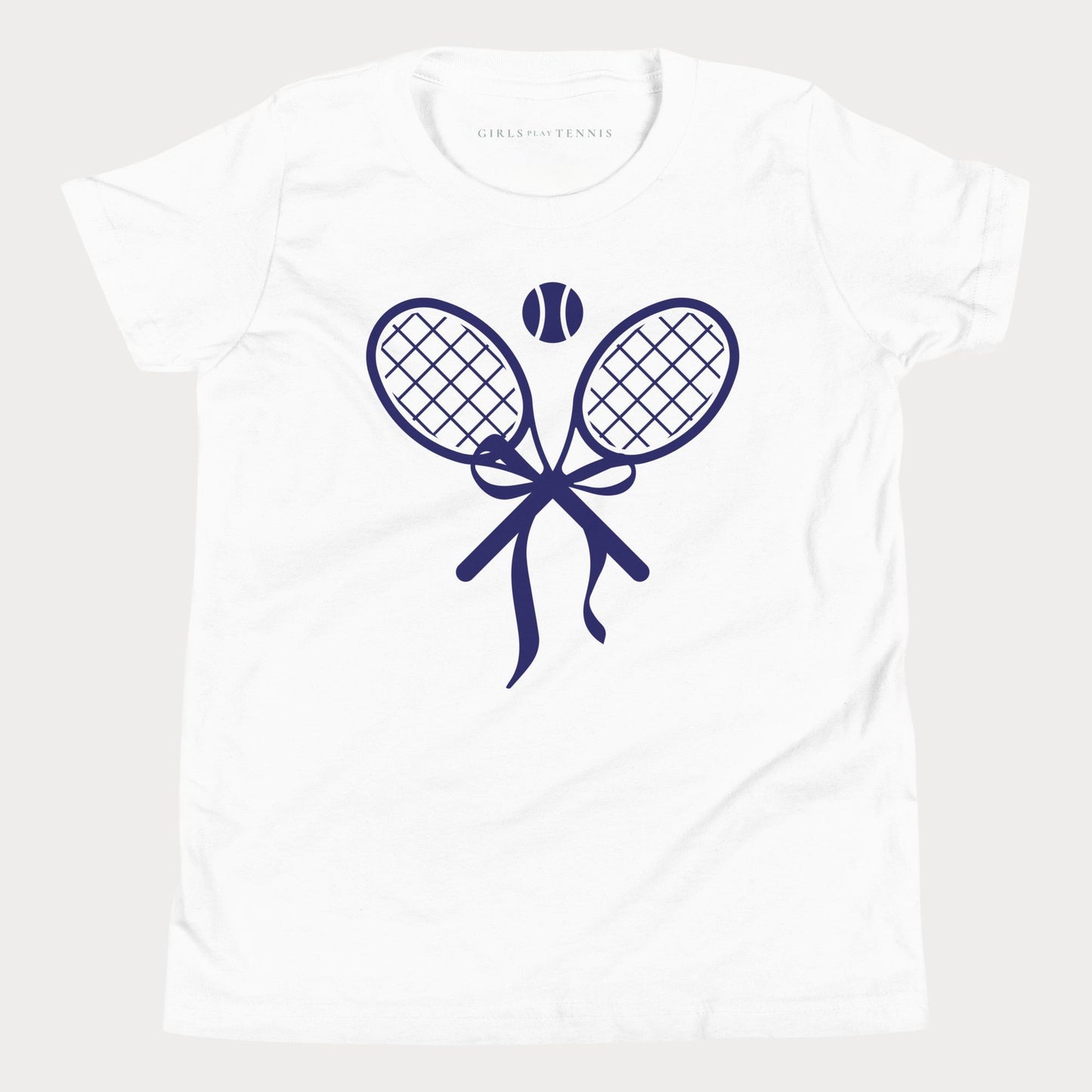 Tennis Racket Bow Youth Tennis Tee